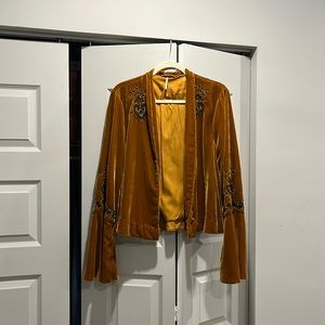 Free People Velvet Bell Sleeve Jacket